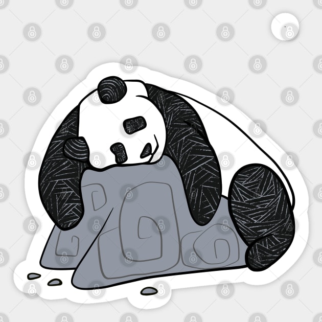 Cute Panda with Unique ornaments Sticker by Caving Designs